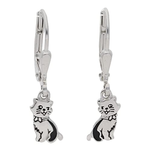 JuwelmaLux Ohrhänger Katze 925/000 Sterling Silber JL10-06-2455 von Juwelmalux