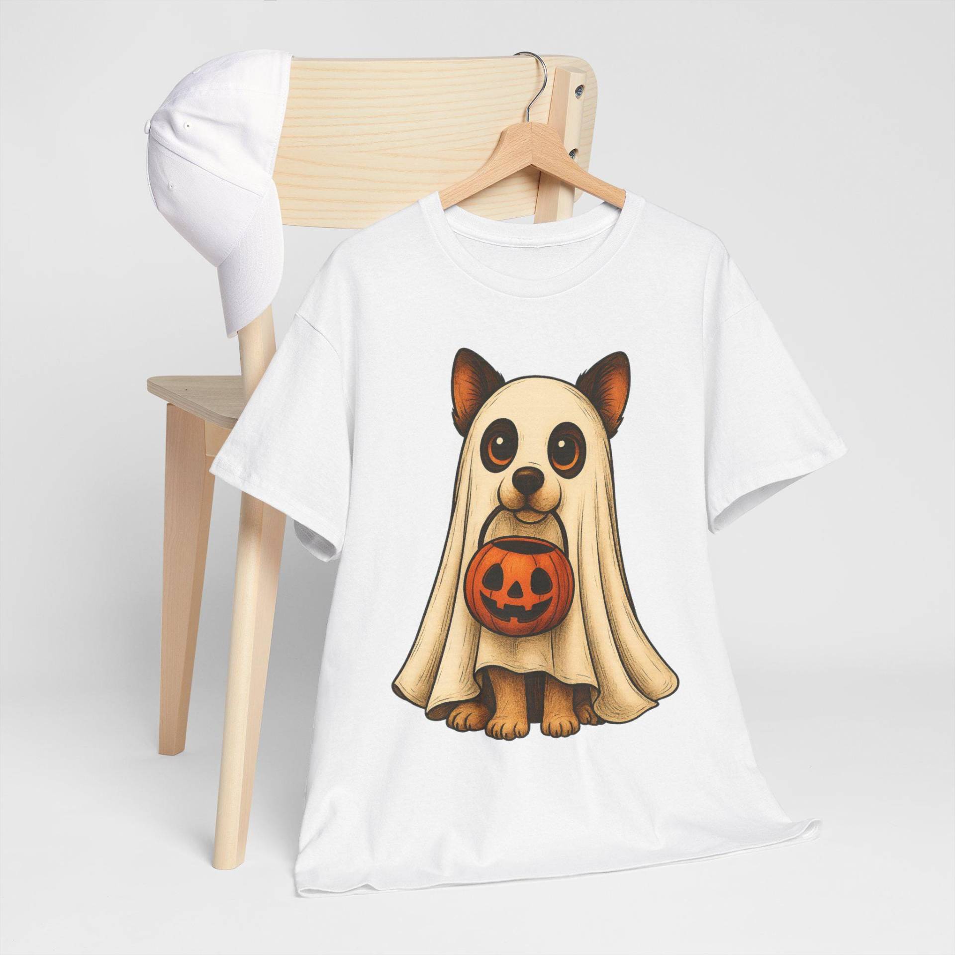 Geist Hund Halloween T-Shirt, Niedliches Haustier Kostüm Unisex Baumwolle Gruseliges Herbst Bekleidung Geschenk, Entzückender Hundeliebhaber Shirt Geist Hund Halloween T-Shirt, Niedliches Haustier Kostüm Unisex Baumwolle Gruseliges Herbst Bekleidung Geschenk, Entzückender Hundeliebhaber Shirt von JuxiCo