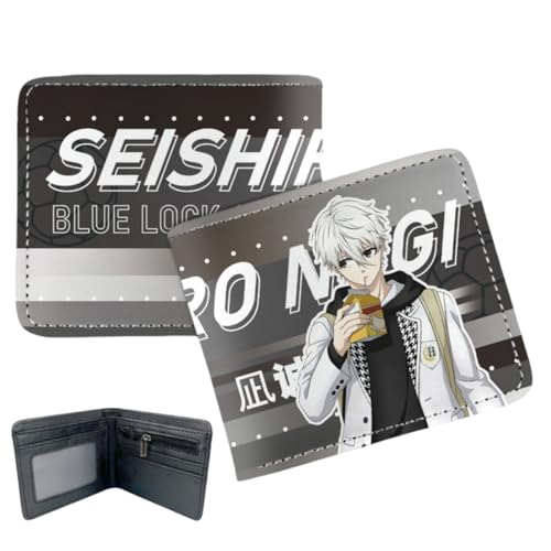 Juyuup Bachira Meguru Anime Figure Chigiri Hyoma Wallets ID Card Credit Card Multi Purpose Wallet Men Bi-Fold Wallet, mehrfarbig, 11*9.5 CM, Klassisch von Juyuup