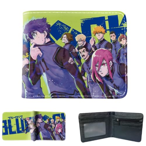 Juyuup Bachira Meguru Anime Figure Chigiri Hyoma Wallets ID Card Credit Card Multi Purpose Wallet Men Bi-Fold Wallet, mehrfarbig, 11*9.5 CM, Klassisch von Juyuup