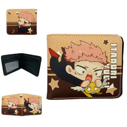 Juyuup Itadori Yuji Satoru Gojo Anime Figure Wallets ID Card Credit Card Multi Purpose Wallet Men Bi-Fold Wallet, mehrfarbig, 11*9.5 CM, Klassisch von Juyuup