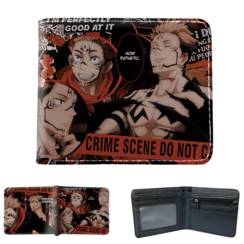 Juyuup Itadori Yuji Satoru Gojo Anime Figure Wallets ID Card Credit Card Multi Purpose Wallet Men Bi-Fold Wallet, mehrfarbig, 11*9.5 CM, Klassisch von Juyuup