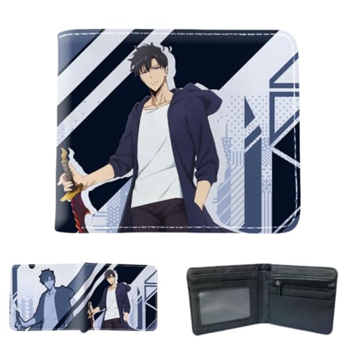 Juyuup Jinwoo Sung Anime Figure Wallets ID Card Credit Card Multi Purpose Wallet Men Bi-Fold Wallet, mehrfarbig, 11*9.5 CM, Klassisch von Juyuup