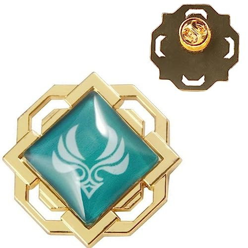 Juyuup Liyue Game Vision Brosche Pins Stilvolle praktische für Revers Pin Abzeichen Leichte dauerhafte Brustnadel für den täglichen Gebrauch (Anemo) von Juyuup