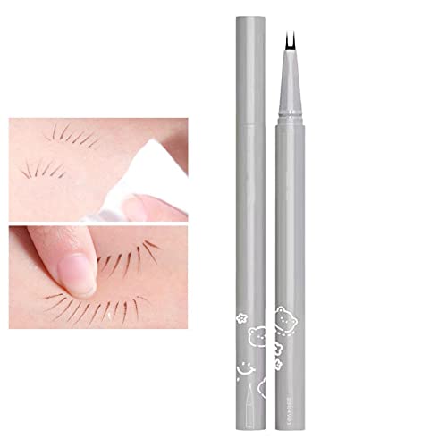 Flüssiger Eyeliner Doppelter Spitze | Korean Make Up Stift für Unteren Wimpern | 0,01mm Eyeliner Wasserfest Schwarz & Braun | Schnell Trocknender, Langlebiger Eyeliner Augen Make-up von Juzinqu