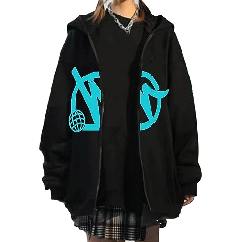 Juzinqu Minus-Two Zipper Hoodie Y2k | Hooded Sweatshirt Herren | Zip Up Damen | Hip Hop Kapuzenjacke und | 2023 Harajuku Print Hoodies Oversized, Blau, XL von Juzinqu