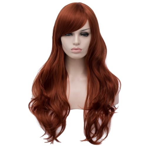 Perücke Bruan Damen Perücke Lang mit Pony Synthetische Perücken für Daily Party Kostüm Perücken für Fasching Karneval Halloween VD130A von Juziviee