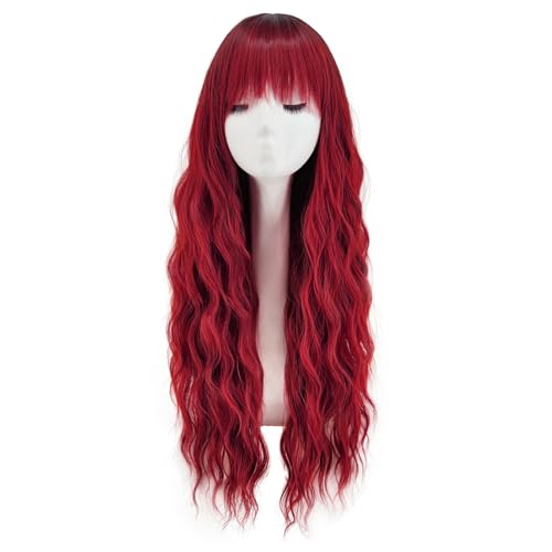 Perücke Rot Lang für Damen Ombre Rote Perücken Lockige Wellige Perücke Synthetisch für Tägliche Fasching Karneval Halloween VD131C Perücke Rot Lang für Damen Ombre Rote Perücken Lockige Wellige Perücke Synthetisch für Tägliche Fasching Karneval Halloween VD131C von Juziviee