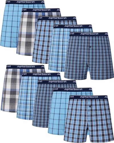 Jveyvth Boxershorts Herren 100% Baumwolle Unterhosen Männer Amarican Boxershorts Weich Atmungsaktiv 5er und 10er Packs von Jveyvth