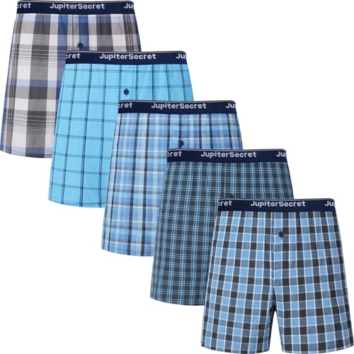 Jveyvth Boxershorts Herren 100% Baumwolle Unterhosen Männer Amarican Boxershorts Weich Atmungsaktiv 5er und 10er Packs von Jveyvth