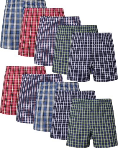 Jveyvth Boxershorts Herren 100% Baumwolle Unterhosen Männer Amarican Boxershorts Weich Atmungsaktiv 5er und 10er Packs von Jveyvth