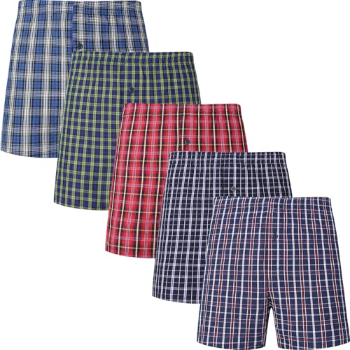 Jveyvth Boxershorts Herren 100% Baumwolle Unterhosen Männer Amarican Boxershorts Weich Atmungsaktiv 5er und 10er Packs von Jveyvth
