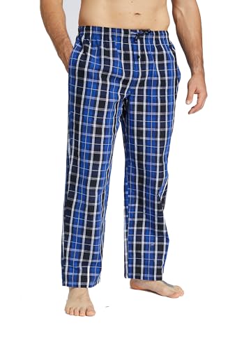 Jveyvth Herren 100% Baumwolle Pyjamahose, Gewebte kariert Schlafhose Loungewear Pyjama Hose mit Taschen von Jveyvth