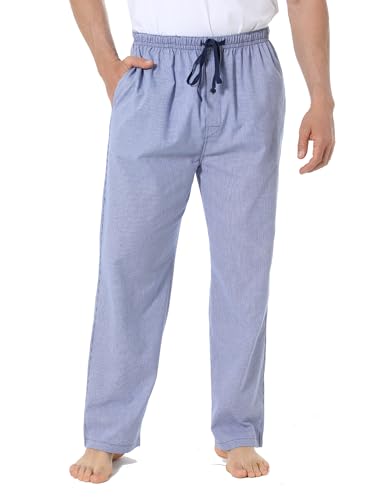 Jveyvth Herren 100% Baumwolle Pyjamahose, Gewebte kariert Schlafhose Loungewear Pyjama Hose mit Taschen von Jveyvth