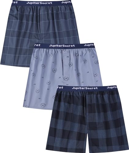 Jveyvth Herren gedruckt Boxershorts 100% Baumwolle gewebt Boxershorts für Männer Pack von Jveyvth