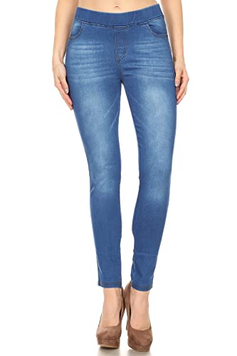 Damen Stretch Pull On Skinny Ripped Distressed Denim Jeggings Regular Plus Size - Blau - XX-Large Damen Stretch Pull On Skinny Ripped Distressed Denim Jeggings Regular Plus Size - Blau - XX-Large von Jvini