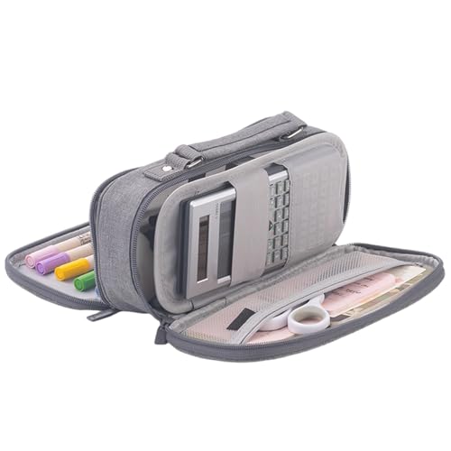 Federmäppchen, Federmäppchen, großes Federmäppchen, Make-up- und Federmäppchen, tragbares Schreibwarenetui, mehrlagiges Federmäppchen, Federmäppchen für Studenten, Bleistift-Organizer, modisches Schre von Jvjggag