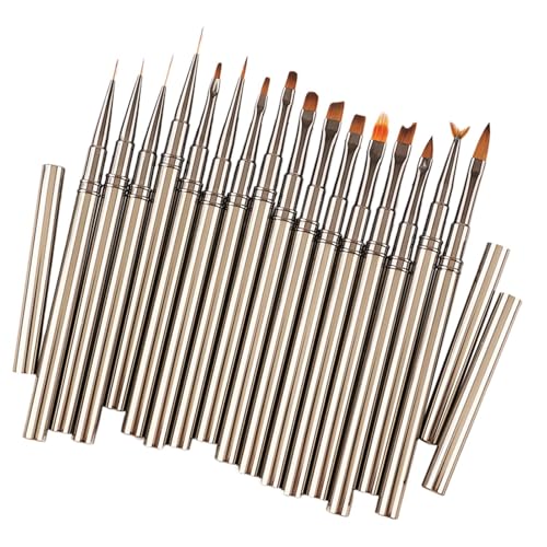 Nail Polish Brushes, Nail Design Brushes, Art Brush Set for Nails, Nail Brush Set of 16, Fingernail Polish Brush with Liner, Extension, and Carved Brushes for Women Nails Art and Design von Jvjggag