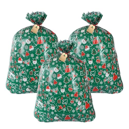 Süßigkeitentaschen, Süßigkeiten-Organizer, Weihnachtstüten, Feiertags-Leckerli-Taschen, festliches Weihnachtsdesign, große Kapazität, bequem und einfach zu tragen, mit starken Griffen, vielseitige von Jvjggag