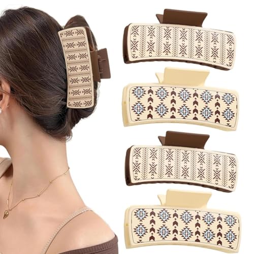 Western-Haarschmuck, rutschfeste Haarklammern aus PU-Leder, große Haarklammern für Frauen, starker Halt, großes Haar-Accessoire, langlebige Haarspangen zur Sicherung von langem oder dickem Haar von Jvjggag