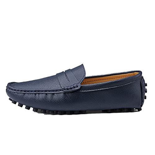 Jwans Herren Flats Mokassins Atmungsaktiv Leicht Weiche Sohle Runde Zehe Leder Slipper Walking Casual Slip on Driving Schuhe von Jwans