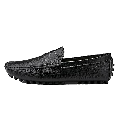 Jwans Herren Flats Mokassins Atmungsaktiv Leicht Weiche Sohle Runde Zehe Leder Slipper Walking Casual Slip on Driving Schuhe von Jwans