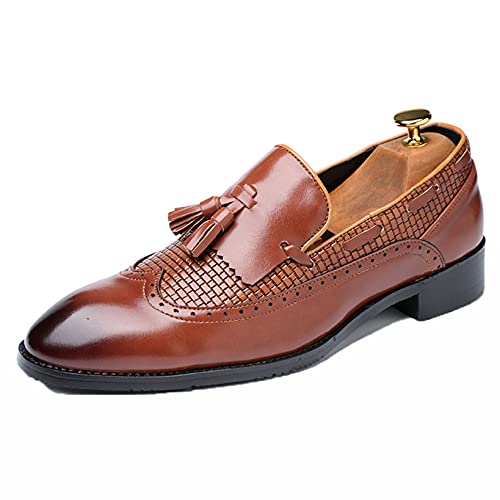 Jwans Männer Kleid Schuhe Bequeme Atmungsaktive Spitz Leder Quaste Loafer Büroarbeit Hochzeit Formale Schuhe von Jwans