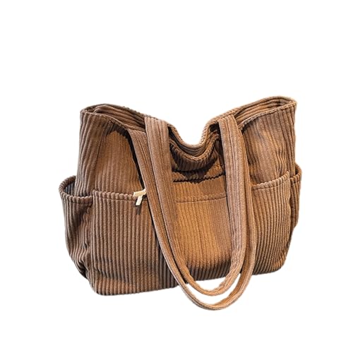 Jwqqwdza Cord-Tragetasche für Damen, mehrere Taschen, große Hobo-Schultertasche für Büro und Shopping, lässige Handtasche mit Reißverschluss, Helles Braun, 17"L × 6"W × 12"H Jwqqwdza Cord-Tragetasche für Damen, mehrere Taschen, große Hobo-Schultertasche für Büro und Shopping, lässige Handtasche mit Reißverschluss, Helles Braun, 17"L × 6"W × 12"H von Jwqqwdza