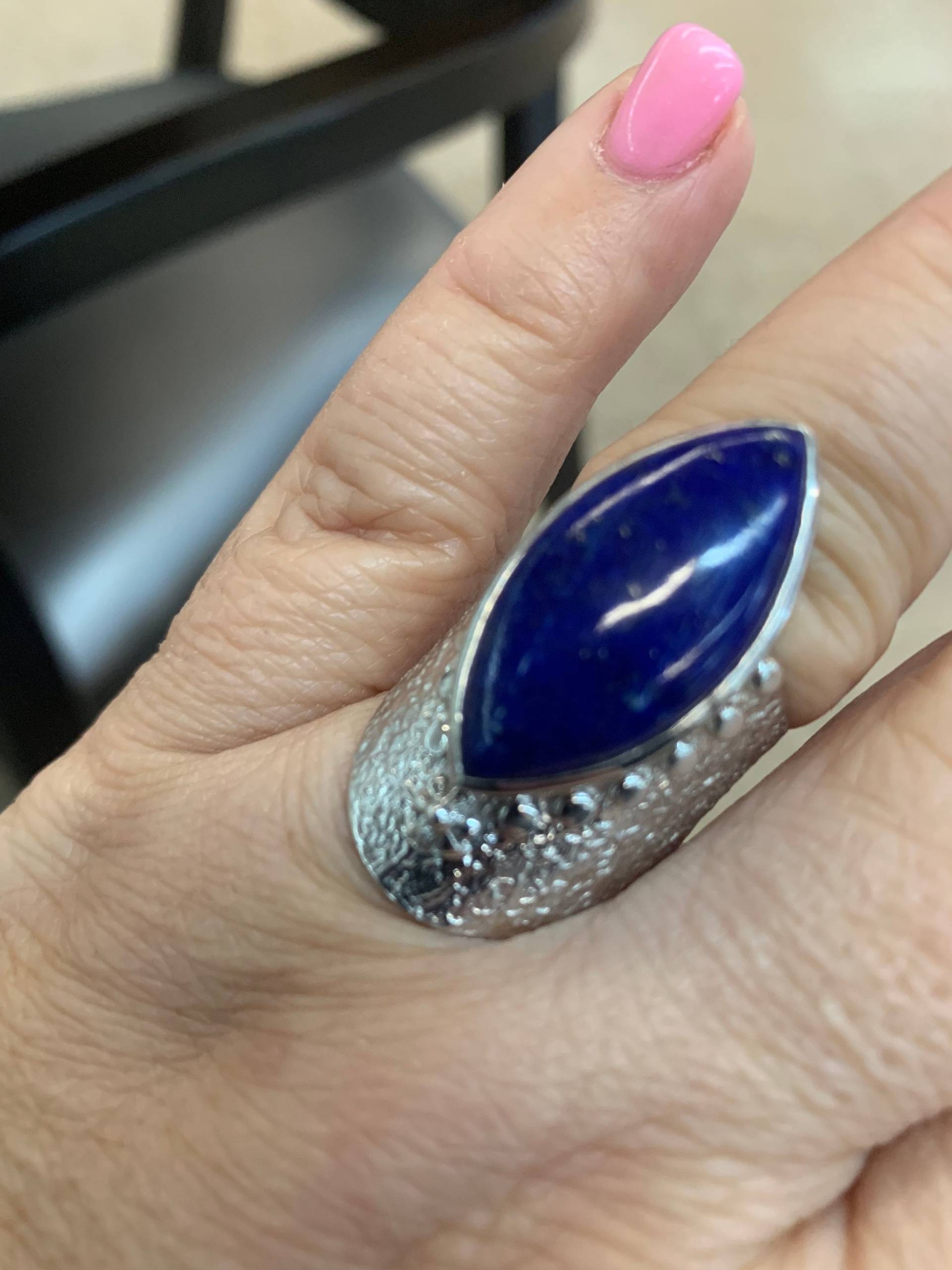 Lapis Lazuli Platin Über Sterling Silber Ring Lapis Lazuli Platin Über Sterling Silber Ring von JwrlyDesign