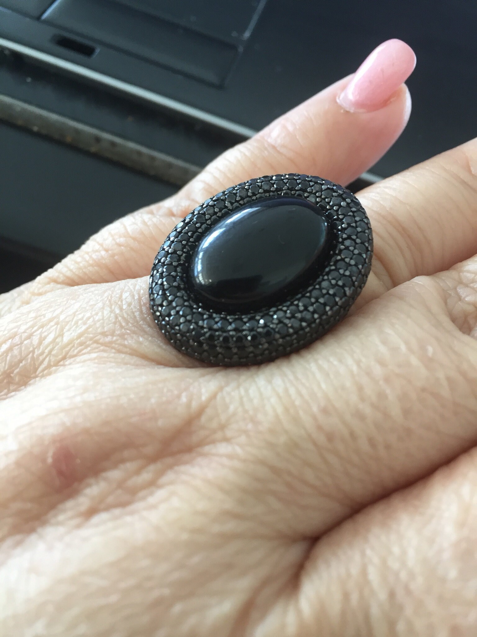 Schwarzer Onyx Und Schwarzer Spinell Sterlingsilber Ring Schwarzer Onyx Und Schwarzer Spinell Sterlingsilber Ring von JwrlyDesign