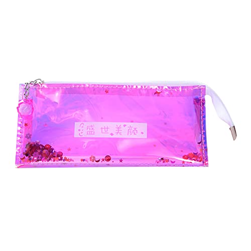 Glitzerstift-Federmäppchen mit Reißverschluss, sichtbare Stiftetuis, Organizer, Reise-Make-up-Tasche, Mehrzweck-Reiseschule, Teenager, Mädchen, niedlicher transparenter (Beauty in the prosperous age) von Jwthee