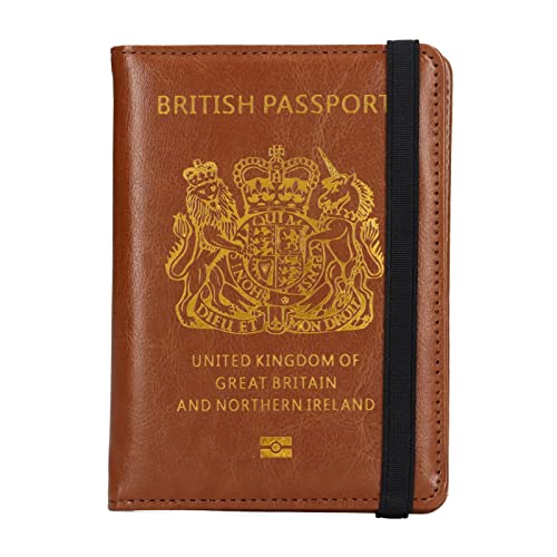 Jwthee Britischer Passhalter, PU Leder Britain Passport Cover Multifunktionskartenhalter für geschäftliche von Jwthee