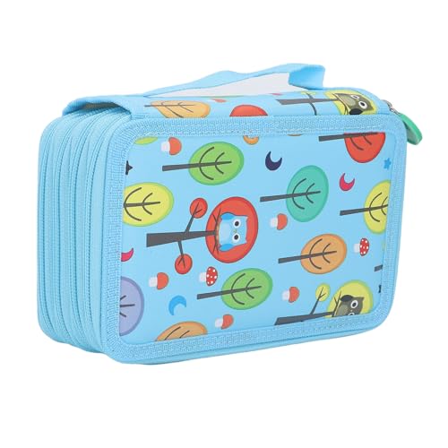 Jwthee Farbige Bleistiftkoffer, große Bleistiftbeutel -Schreibbeutel Bleistifthalter mit Reißverschlüssen Cartoon Bleistiftbeutel mit Abteilen für Büro und Reisen (4 Schichten 72 Löcher) von Jwthee