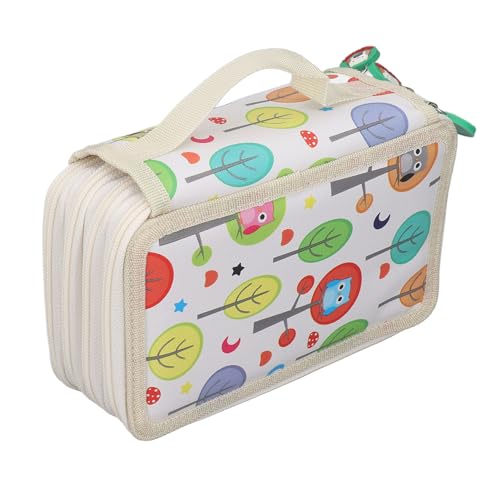 Jwthee Farbige Bleistiftkoffer, große Bleistiftbeutel -Schreibbeutel Bleistifthalter mit Reißverschlüssen Cartoon Bleistiftbeutel mit Abteilen für Büro und Reisen (4 Schichten 72 Löcher) von Jwthee