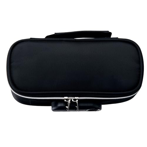 Jwthee Großer Bleistiftbeutel, Bleistiftbeutel mit Reißverschluss tragbarer 3 Fächer -Organisator für High School Office College Student ﻿ (Schwarz) von Jwthee