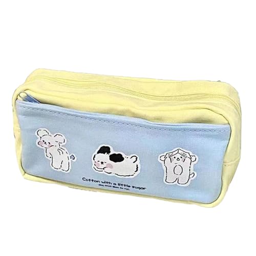 Jxngery Großes Fassungsvermögen, tragbares Federmäppchen aus Segeltuch, mehrere Fächer, Organizer für Schulbedarf, Zuhause, Büro, Schreibwarenhalter von Jxngery