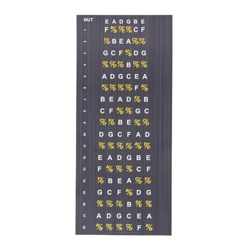 Jxngery Guitar Griffboard Not Map Decals Aufkleber Starke Klebstoff -Lernwerkzeug Elektrische Akustikgitarren merktionisieren Muster Volk elektrische Spieler von Jxngery