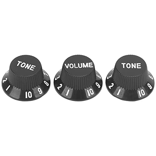 Jxngery Guitar -Kunststoff rotierende Knöpfe Ton Lautstärke Einstellung Button Black 3pcs für Gitarrenbass von Jxngery