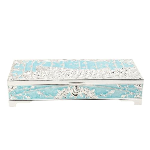 Jxngery Vintage Metall Schmuckschatulle Pfauenmuster Zinklegierung Grinket Organizer für Antike Andenken von Jxngery