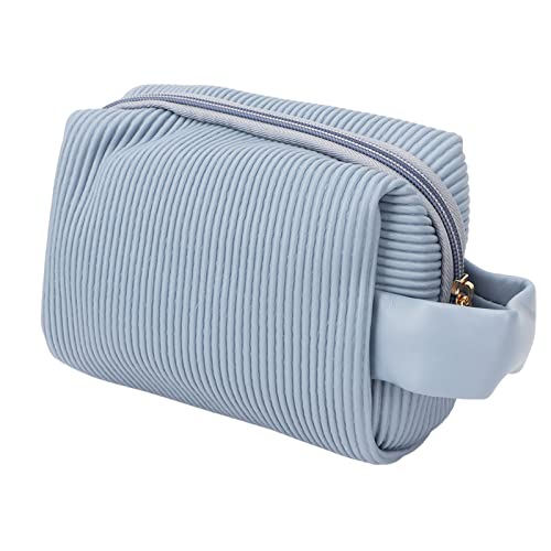 Süße Blaue PU -Leder -Make -up -Tasche Reißverschluss Kosmetik für Frauen Mädchen Reisen von Jxngery