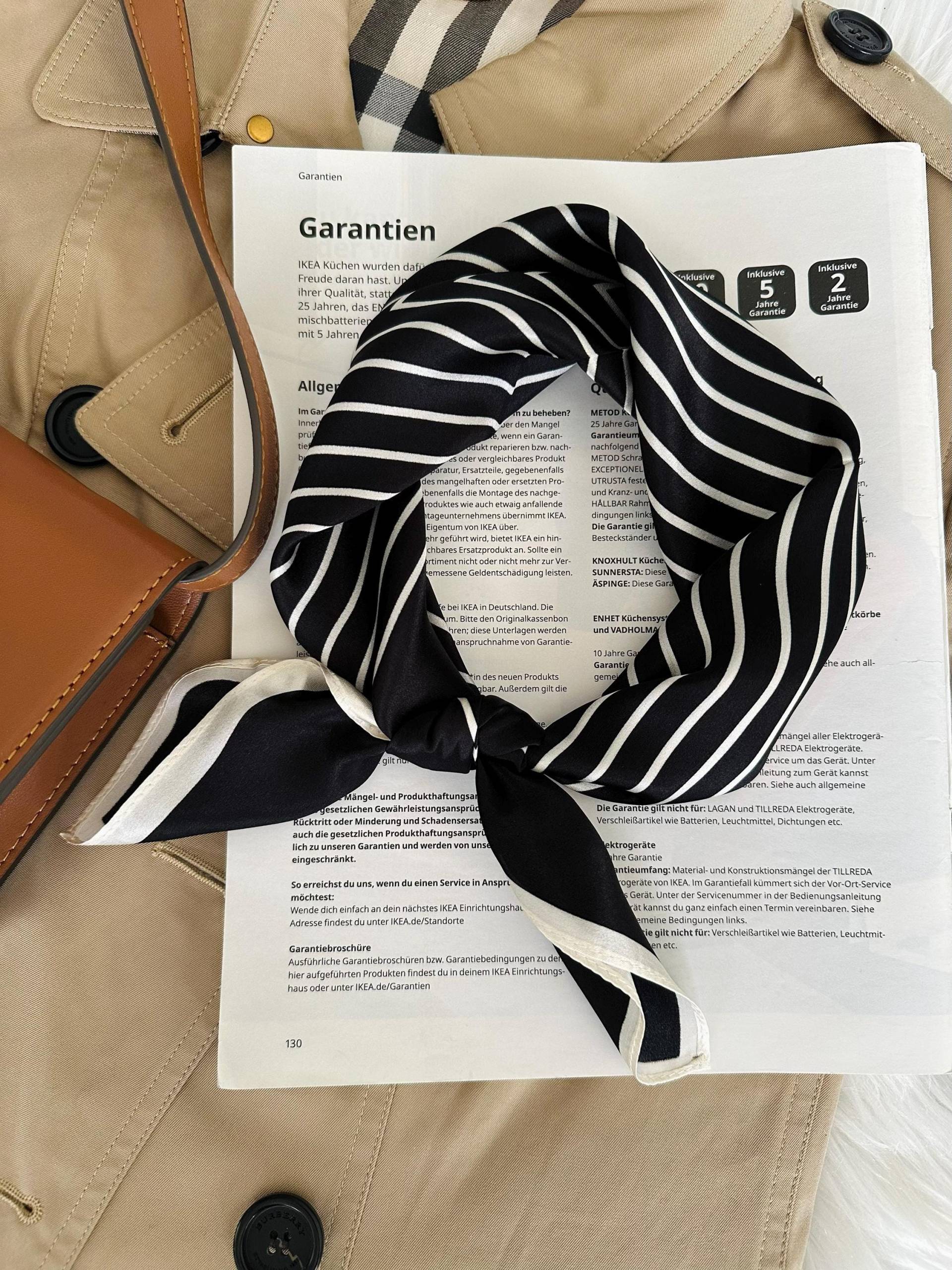 16A# Seidentuch 100 Seide Damen Neu Geschenk Streifen 100% Silk Scarf Elegant Woman Square Gift 5353cm Bag Head Turban von JyAccessoires