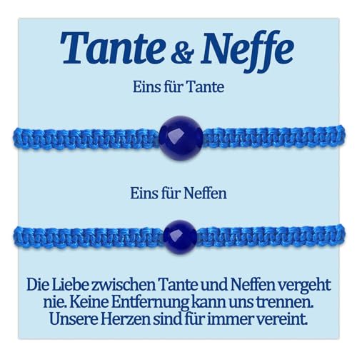Jycycem Tante Neffe Armband: Perlen Armbänder für Tante und Neffe, Geschenk zum Geburtstag, Muttertag, Weihnachten, Schmuckset für 2 von Jycycem