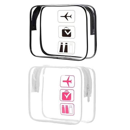 2 transparente Reise-Kulturbeutel, verdickt weiß + schwarz, mit Reißverschluss-Reisetasche, transparente Make-up-Tasche, wasserdicht und tragbar, geeignet für Männer und Frauen 2 transparente Reise-Kulturbeutel, verdickt weiß + schwarz, mit Reißverschluss-Reisetasche, transparente Make-up-Tasche, wasserdicht und tragbar, geeignet für Männer und Frauen von Jyinelx
