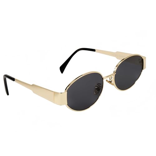 Jyinelx Retro Oval Retro Old Money Style Sonnenbrille Damen Klassischer Metallrahmen Mode Design Damen Geeignet für Outdoor Party Fahren von Jyinelx