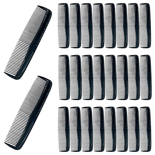 Taschenkämme für Männer und Frauen, 12,7 cm, schwarze Kämme mit breiten und feinen Zähnen, Kunststoff, kleiner Haarschneidekamm für Reisen, Hotel, Obdachlose, Pflegeheim und von Jyinelx