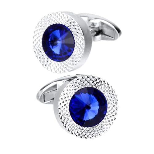Jyuiipcz Blaue Kristallkegel-Manschettenknöpfe für Herren, klassisch, prismatisch, Designer-Manschettenknöpfe von Jyuiipcz
