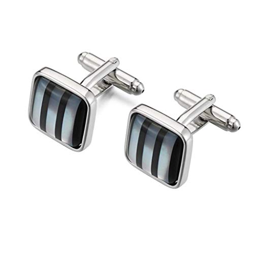 Jyuiipcz Herren-Manschettenknöpfe für Hemden, Muschelstein von Jyuiipcz