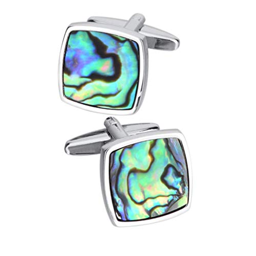 Jyuiipcz Herren-Manschettenknöpfe für Herren, farbige Muschel-Manschettenknöpfe, modischer Knopf von Jyuiipcz