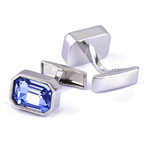 Jyuiipcz Herren Unisex Hemdanzug Business Bankett Hochzeit Party Geschenke Klassisch Einfach Blau Kristall Manschettenknöpfe von Jyuiipcz