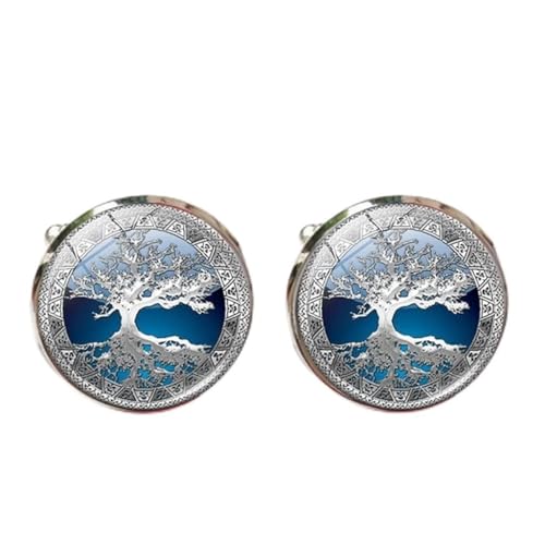 Manschettenknöpfe für Männer Trauzeugen Manschettenknöpfe Set Manschettenknöpfe Hochzeit Anzug Hemd Manschettenknöpfe Herren Zubehör (Farbe: Blau, Größe: wie abgebildet), As Shown von Jyuiipcz